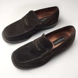 Kenneth Cole Artigiana Brown Suede Dress Loafers